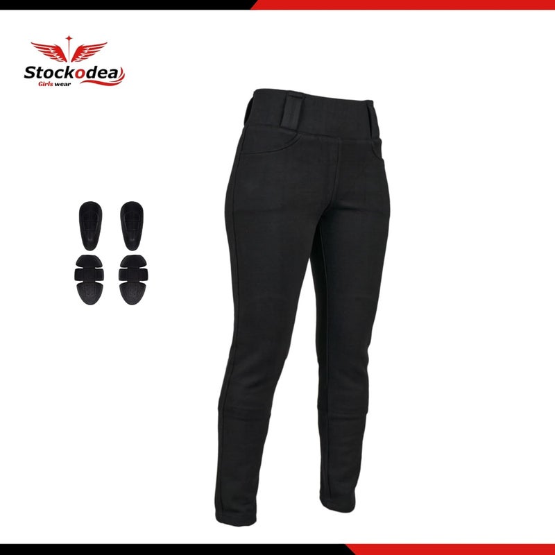 STOCKODEA Women Motorcycle Pants-Protective Riding Leggings with CEArmor Knee Pads-Short Leg - Image 3